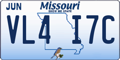 MO license plate VL4I7C