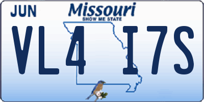 MO license plate VL4I7S