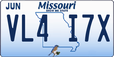 MO license plate VL4I7X