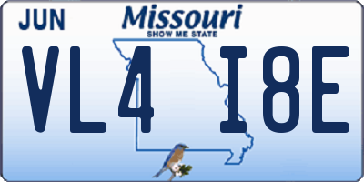 MO license plate VL4I8E