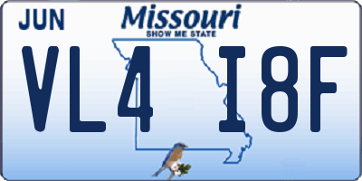 MO license plate VL4I8F