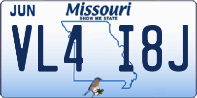 MO license plate VL4I8J
