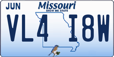 MO license plate VL4I8W