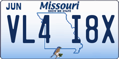 MO license plate VL4I8X