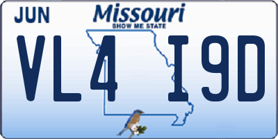 MO license plate VL4I9D