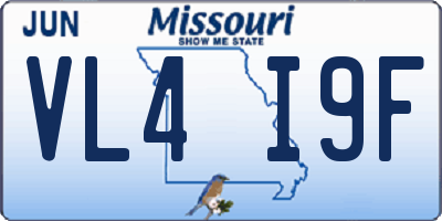MO license plate VL4I9F