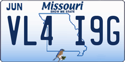MO license plate VL4I9G