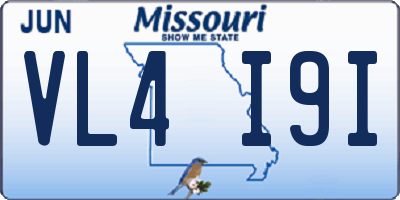 MO license plate VL4I9I