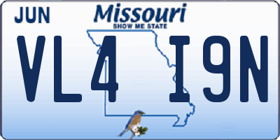 MO license plate VL4I9N