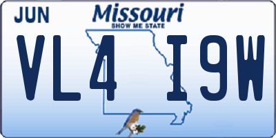 MO license plate VL4I9W