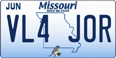 MO license plate VL4J0R