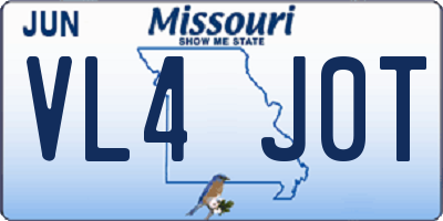 MO license plate VL4J0T