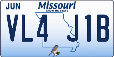 MO license plate VL4J1B
