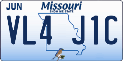 MO license plate VL4J1C