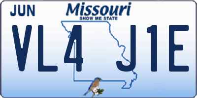 MO license plate VL4J1E