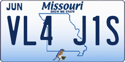 MO license plate VL4J1S