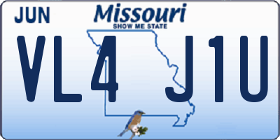 MO license plate VL4J1U