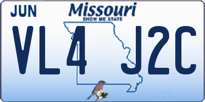 MO license plate VL4J2C