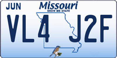MO license plate VL4J2F