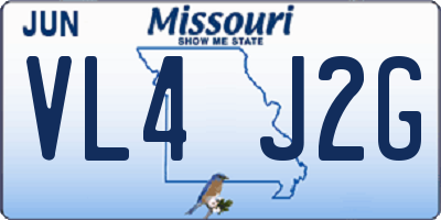 MO license plate VL4J2G