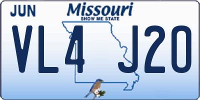MO license plate VL4J2O