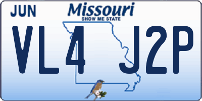MO license plate VL4J2P