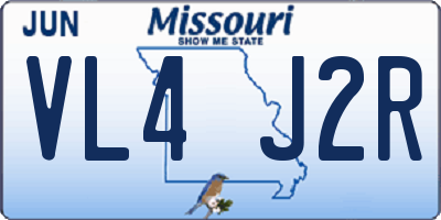 MO license plate VL4J2R