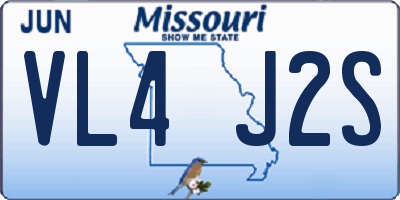 MO license plate VL4J2S