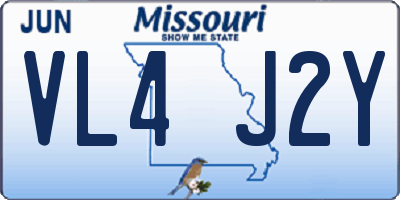 MO license plate VL4J2Y