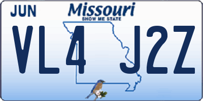 MO license plate VL4J2Z