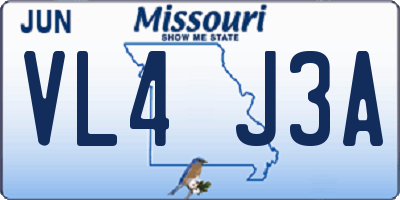 MO license plate VL4J3A