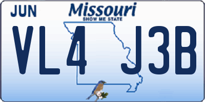 MO license plate VL4J3B