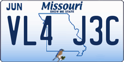 MO license plate VL4J3C