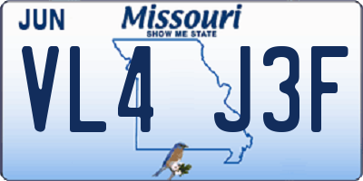 MO license plate VL4J3F