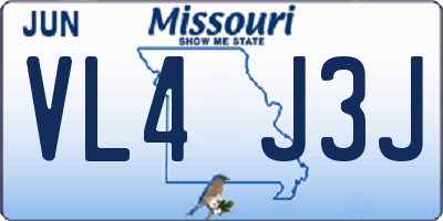 MO license plate VL4J3J