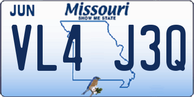 MO license plate VL4J3Q