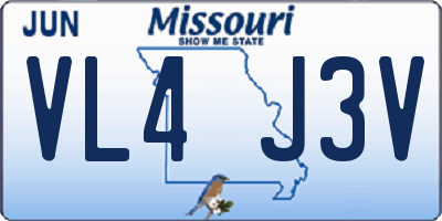 MO license plate VL4J3V