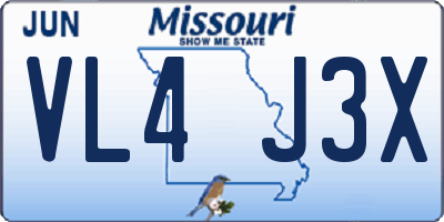 MO license plate VL4J3X