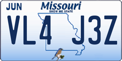 MO license plate VL4J3Z