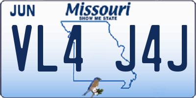 MO license plate VL4J4J
