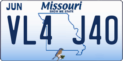 MO license plate VL4J4O