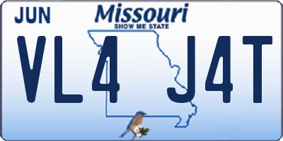 MO license plate VL4J4T