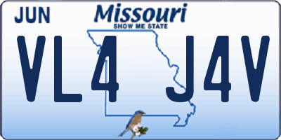MO license plate VL4J4V
