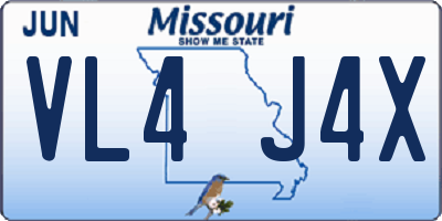 MO license plate VL4J4X