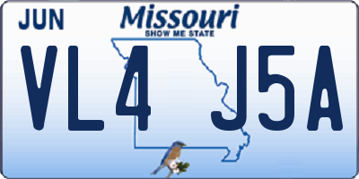 MO license plate VL4J5A