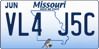 MO license plate VL4J5C