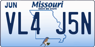 MO license plate VL4J5N