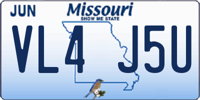 MO license plate VL4J5U