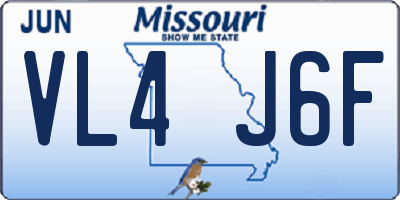 MO license plate VL4J6F