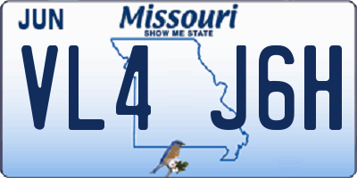 MO license plate VL4J6H